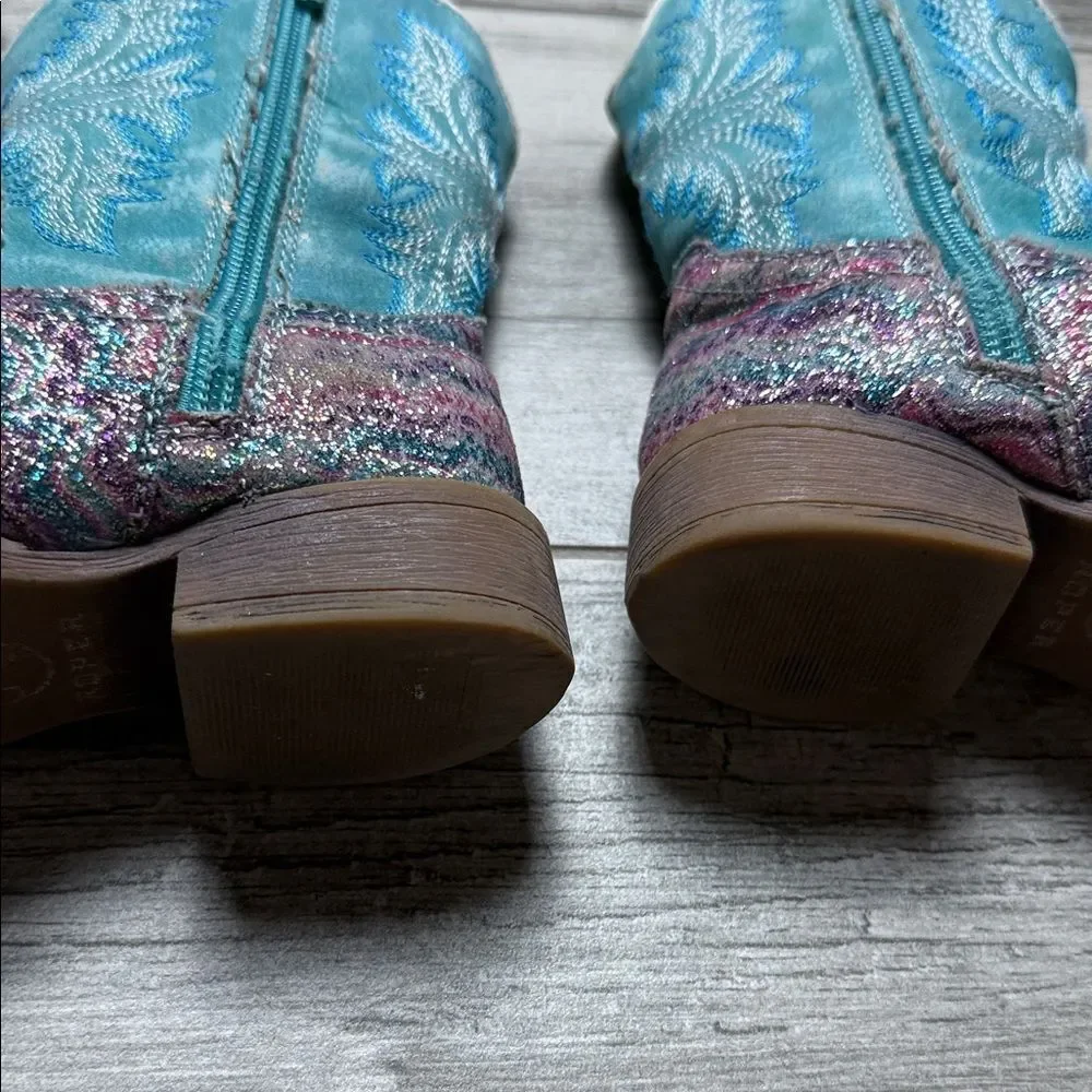 Baby/Toddler Sparkle Western Boots in Blue and Pink